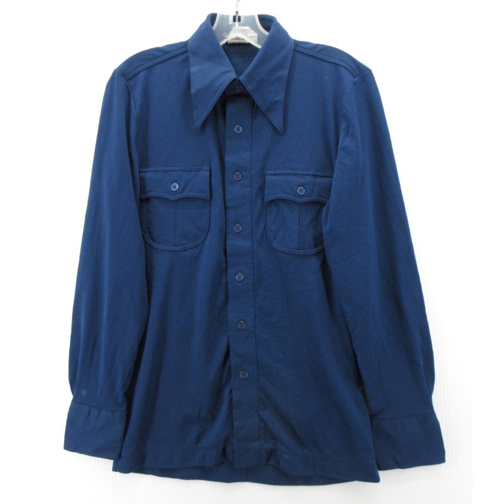 VINTAGE Campus Shirt Small Button Up 70s Disco Huge Collar Retro Lounge